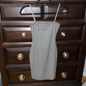 Boohoo Black and White Gingham Bodycon Mini Dress